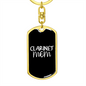 Clarinet Mom Keychain Stainless Steel or 18k Gold Dog Tag Keyring-Express Your Love Gifts
