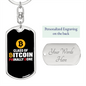 Class of Bitcoin Crypto Keychain Stainless Steel or 18k Gold Dog Tag Keyring-Express Your Love Gifts