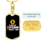 Class of Bitcoin Crypto Keychain Stainless Steel or 18k Gold Dog Tag Keyring-Express Your Love Gifts