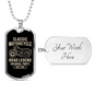 Classic Motorcycle Biker Necklace Stainless Steel or 18k Gold Dog Tag 24"-Express Your Love Gifts