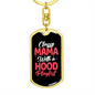 Classy Mama With Hood Mom Keychain Stainless Steel or 18k Gold Dog Tag Keyring-Express Your Love Gifts