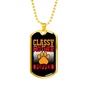 Classy Mother Popper Necklace Stainless Steel or 18k Gold Dog Tag 24" Chain-Express Your Love Gifts