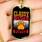 Classy Mother Popper Necklace Stainless Steel or 18k Gold Dog Tag 24" Chain-Express Your Love Gifts