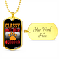 Classy Mother Popper Necklace Stainless Steel or 18k Gold Dog Tag 24" Chain-Express Your Love Gifts