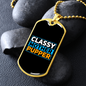 Classy Mother Pupper Plain Necklace Stainless Steel or 18k Gold Dog Tag 24" Chain-Express Your Love Gifts