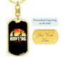 Club Hunter'S Keychain Gift Stainless Steel or 18k Gold Dog Tag Keyring-Express Your Love Gifts