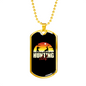 Club Hunting Necklace Stainless Steel or 18k Gold Dog Tag 24" Chain-Express Your Love Gifts