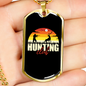 Club Hunting Necklace Stainless Steel or 18k Gold Dog Tag 24" Chain-Express Your Love Gifts
