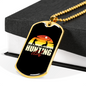 Club Hunting Necklace Stainless Steel or 18k Gold Dog Tag 24" Chain-Express Your Love Gifts