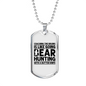 Coaching Bear Hunting Necklace Stainless Steel or 18k Gold Dog Tag 24" Chain-Express Your Love Gifts