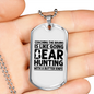 Coaching Bear Hunting Necklace Stainless Steel or 18k Gold Dog Tag 24" Chain-Express Your Love Gifts