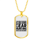 Coaching Bear Hunting Necklace Stainless Steel or 18k Gold Dog Tag 24" Chain-Express Your Love Gifts