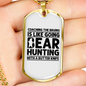Coaching Bear Hunting Necklace Stainless Steel or 18k Gold Dog Tag 24" Chain-Express Your Love Gifts