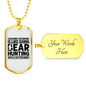 Coaching Bear Hunting Necklace Stainless Steel or 18k Gold Dog Tag 24" Chain-Express Your Love Gifts