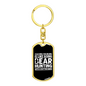 Coaching Bear Hunting White Keychain Stainless Steel or 18k Gold Dog Tag Keyring-Express Your Love Gifts