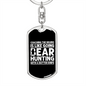 Coaching Bear Hunting White Keychain Stainless Steel or 18k Gold Dog Tag Keyring-Express Your Love Gifts