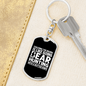 Coaching Bear Hunting White Keychain Stainless Steel or 18k Gold Dog Tag Keyring-Express Your Love Gifts