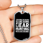 Coaching Bear Hunting White Necklace Stainless Steel or 18k Gold Dog Tag 24" Chain-Express Your Love Gifts