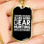 Coaching Bear Hunting White Necklace Stainless Steel or 18k Gold Dog Tag 24" Chain-Express Your Love Gifts