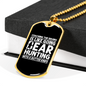 Coaching Bear Hunting White Necklace Stainless Steel or 18k Gold Dog Tag 24" Chain-Express Your Love Gifts