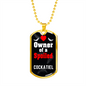 Cockatiel Bird Necklace Stainless Steel or 18k Gold Dog Tag 24" Chain-Express Your Love Gifts