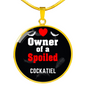 Cockatiel Bird Owner Necklace Circle Pendant Stainless Steel or 18k Gold 18-22"-Express Your Love Gifts
