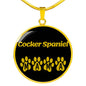 Cocker Spaniel Mama Circle Necklace Stainless Steel or 18k Gold 18-22" Dog Owner Lover-Express Your Love Gifts