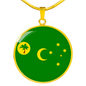 Cocos Island Flag Necklace Circle Pendant Stainless Steel or 18k Gold 18-22"-Express Your Love Gifts