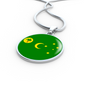 Cocos Island Flag Necklace Circle Pendant Stainless Steel or 18k Gold 18-22"-Express Your Love Gifts