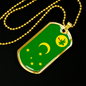 Cocos Island Flag Necklace Stainless Steel or 18k Gold Dog Tag 24" Chain-Express Your Love Gifts