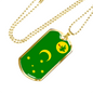 Cocos Island Flag Necklace Stainless Steel or 18k Gold Dog Tag 24" Chain-Express Your Love Gifts
