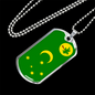 Cocos Island Flag Necklace Stainless Steel or 18k Gold Dog Tag 24" Chain-Express Your Love Gifts