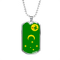 Cocos Island Flag Necklace Stainless Steel or 18k Gold Dog Tag 24" Chain-Express Your Love Gifts