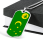 Cocos Island Flag Necklace Stainless Steel or 18k Gold Dog Tag 24" Chain-Express Your Love Gifts