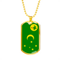 Cocos Island Flag Necklace Stainless Steel or 18k Gold Dog Tag 24" Chain-Express Your Love Gifts