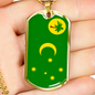 Cocos Island Flag Necklace Stainless Steel or 18k Gold Dog Tag 24" Chain-Express Your Love Gifts