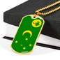 Cocos Island Flag Necklace Stainless Steel or 18k Gold Dog Tag 24" Chain-Express Your Love Gifts
