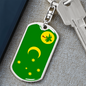 Cocos Island Flag Swivel Keychain Dog Tag Stainless Steel or 18k Gold-Express Your Love Gifts