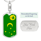 Cocos Island Flag Swivel Keychain Dog Tag Stainless Steel or 18k Gold-Express Your Love Gifts