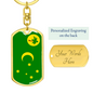 Cocos Island Flag Swivel Keychain Dog Tag Stainless Steel or 18k Gold-Express Your Love Gifts