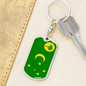 Cocos Island Flag Swivel Keychain Dog Tag Stainless Steel or 18k Gold-Express Your Love Gifts