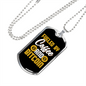 Coffee and Bitcoin Crypto Necklace Stainless Steel or 18k Gold Dog Tag 24" Chain-Express Your Love Gifts
