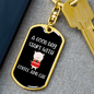 Coffee And Cat Keychain Stainless Steel or 18k Gold Dog Tag Keyring-Express Your Love Gifts