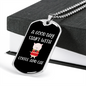 Coffee And Cat Necklace Stainless Steel or 18k Gold Dog Tag 24" Chain-Express Your Love Gifts