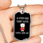 Coffee And Cat Necklace Stainless Steel or 18k Gold Dog Tag 24" Chain-Express Your Love Gifts
