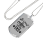 Coffee and My Dog TranspArent Necklace Stainless Steel or 18k Gold Dog Tag 24" Chain-Express Your Love Gifts