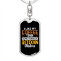 Coffee Bitcoin Haters Crypto Keychain Stainless Steel or 18k Gold Dog Tag Keyring-Express Your Love Gifts