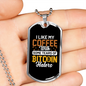 Coffee Bitcoin Haters Crypto Necklace Stainless Steel or 18k Gold Dog Tag 24" Chain-Express Your Love Gifts