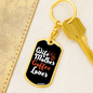 Coffee Lover Mom Keychain Stainless Steel or 18k Gold Dog Tag Keyring-Express Your Love Gifts