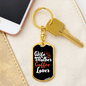 Coffee Lover Mom Keychain Stainless Steel or 18k Gold Dog Tag Keyring-Express Your Love Gifts